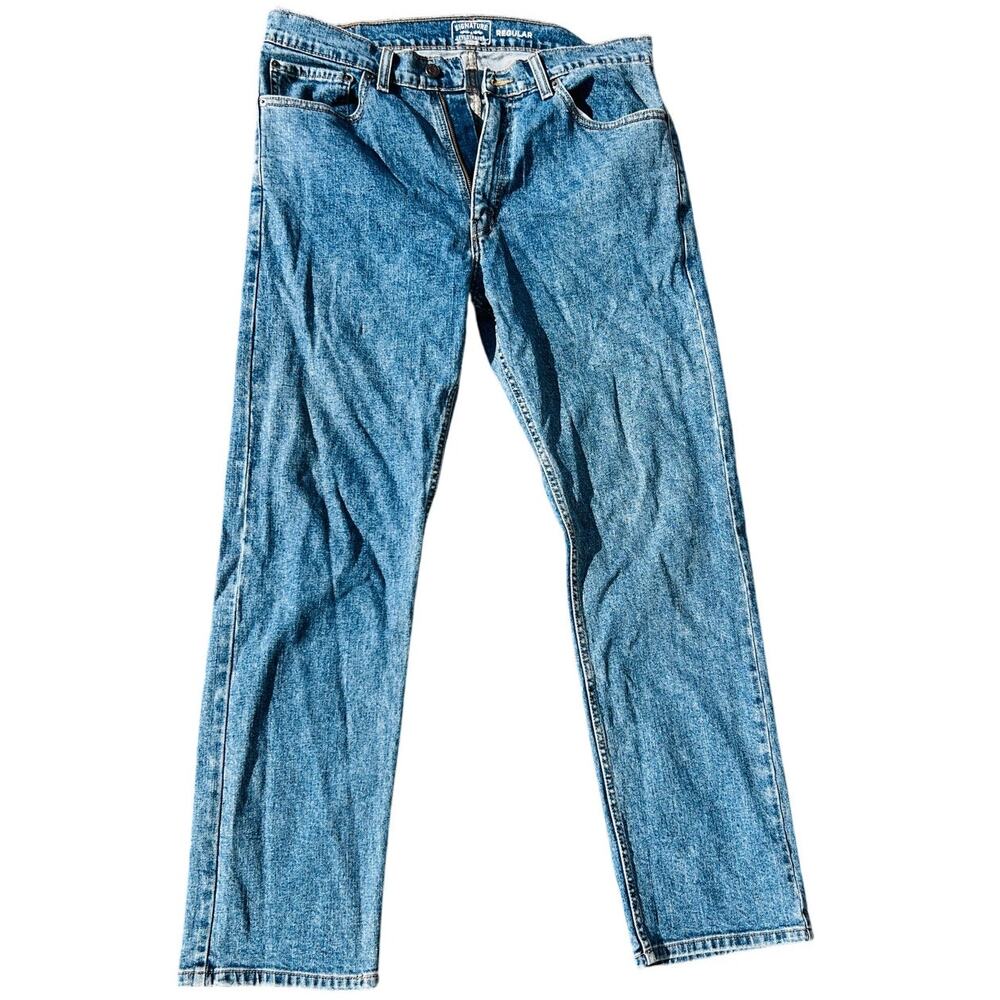 Signature Levi Strauss Relaxed Fit Jeans W36 L32 Y2K Blue Denim